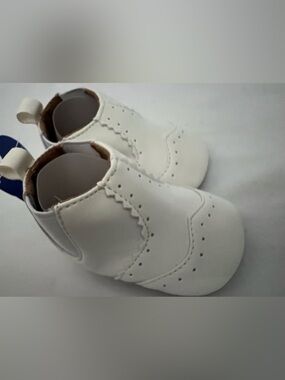 Baby White Brogue-Style Walker Shoes